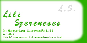 lili szerencses business card